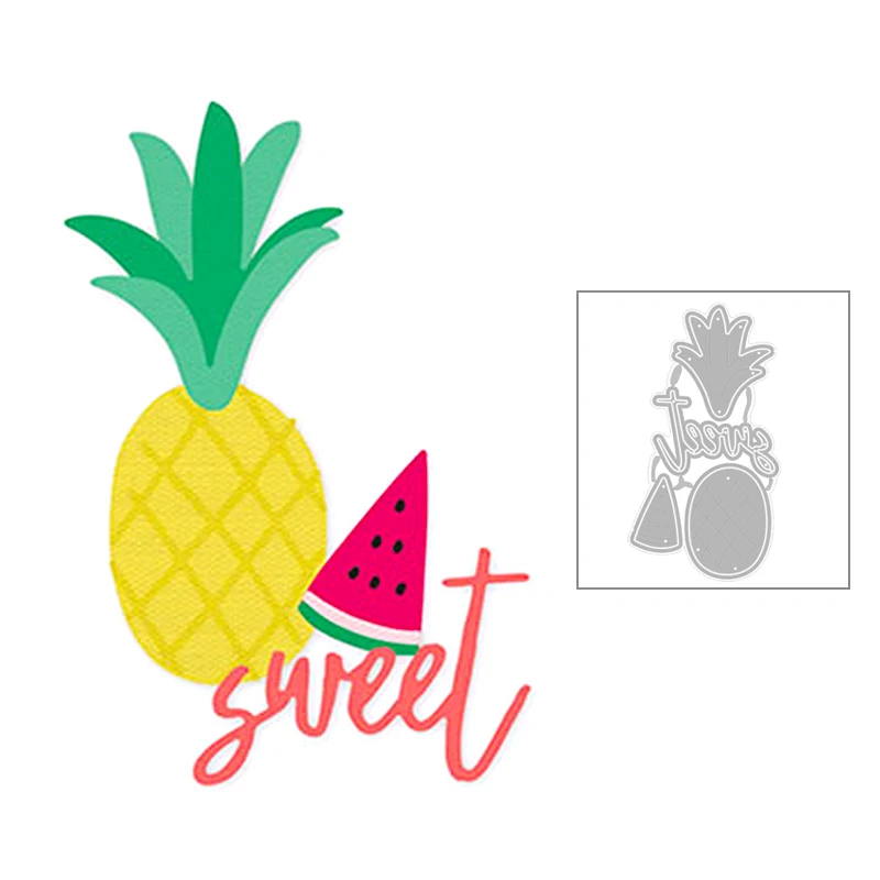 

Металлические штампы для скрапбукинга, без штампов, фрукты, ананас и арбуз, лето, 2020