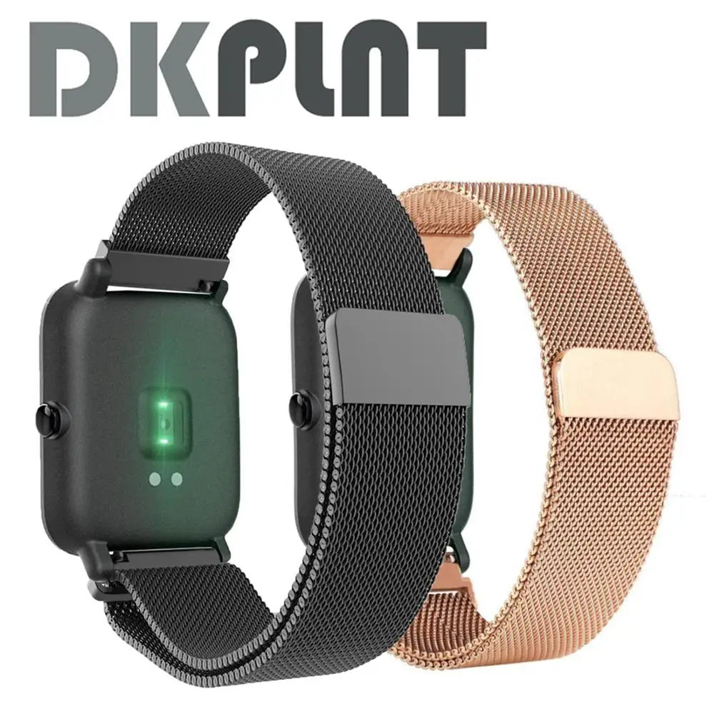 DK браслет для Amazfit ремешок Bip Металл Нержавеющая сталь bel для Huami Amazfit gtr 47 мм 42 мм ремешок на запястье lite gts браслет