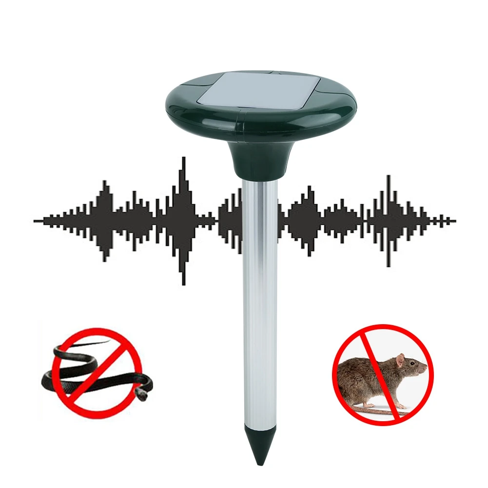 

4Pack Solar Power Ultrasonic Mouse Mole Pest Rodent Repeller Repellent Yard LED Light Repeller Outdoor Lamp Yard Garden