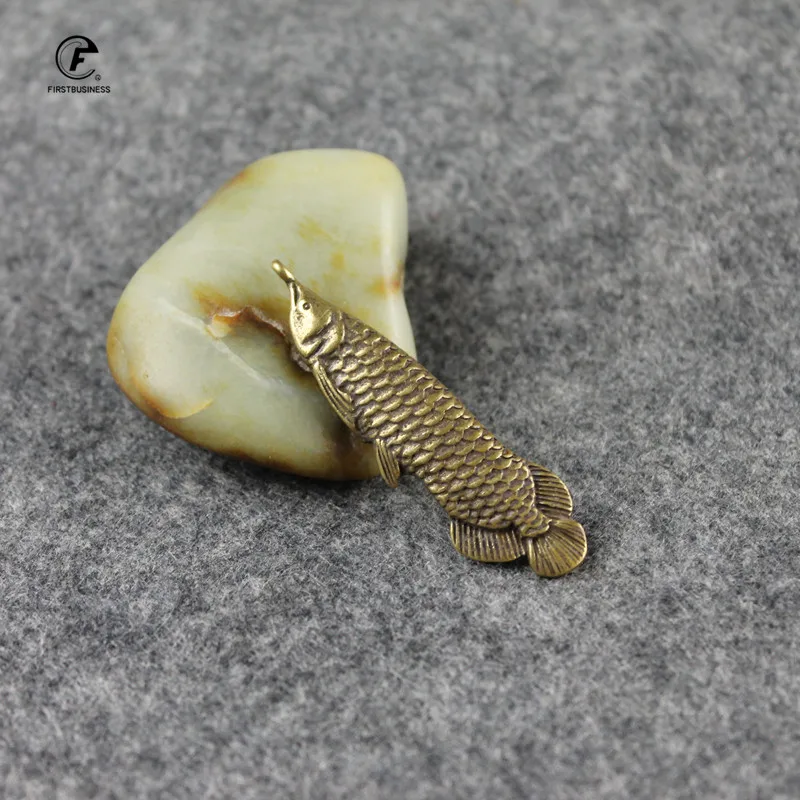 Брелок для ключей из чистой меди Древний китайский меч фигурки рыб подвески