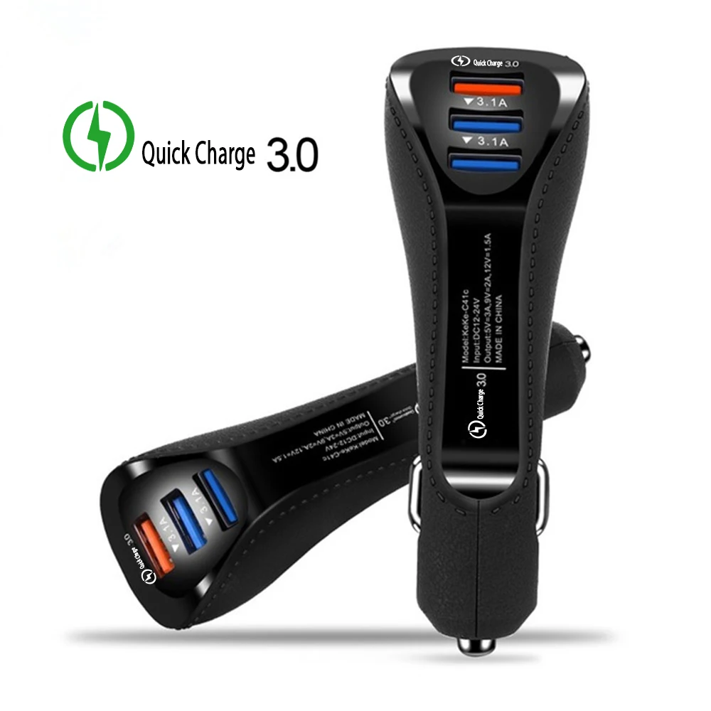 Хорошее автомобильное зарядное устройство с 3 портами USB для телефона 3,0 А Быстрая зарядка QC для Iphone samsung huawei Xiaomi зарядное устройство для зарядки телефона