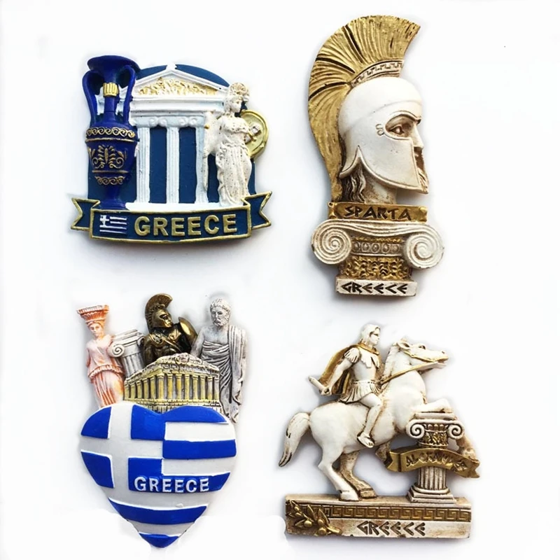 Ручная роспись греческий самурайский Спартанский шлем 3D магниты на холодильник