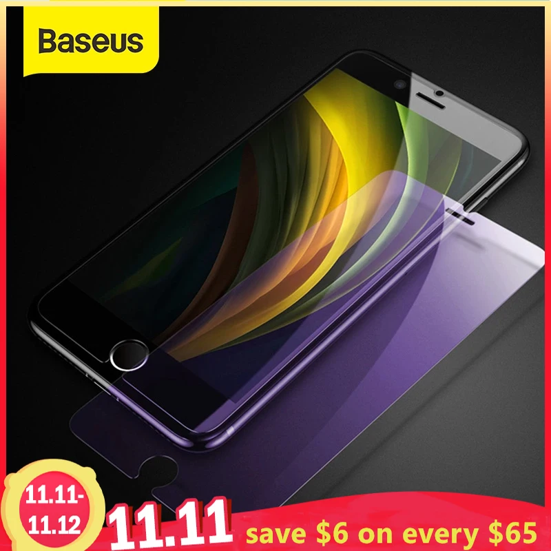 Baseus Tempered Glass for iPhone SE2 0.3mm Full Coverage Screen Protector SE 2020 2pcs Cover Protective Film | Мобильные телефоны и