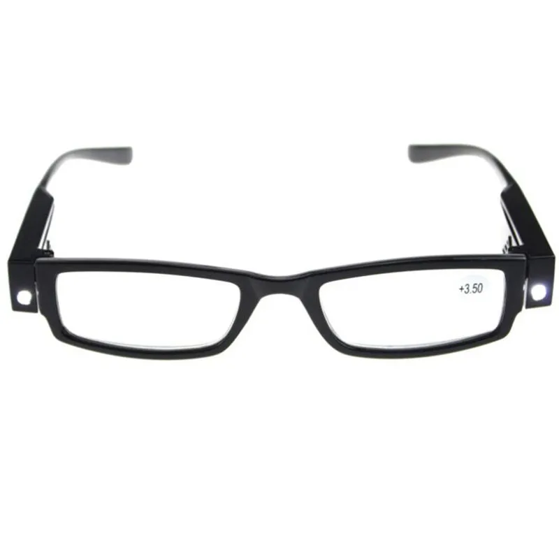 Несколько прочность светодиодные очки для чтения лупа газет диоптрий Ночная