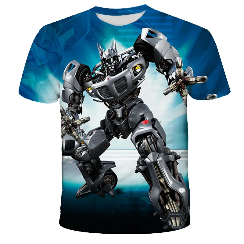 

2021 New Summer Transformers 3D Printed T-shirt Boy girl Children Cool Tee Tops Male Streetwear Cool T Shirts Kids