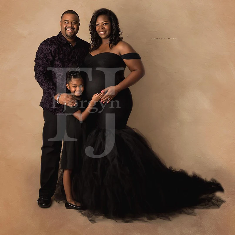 

Vintage Mermaid Maternity Dresses Prom Dresses Lace and Tulle Pragnant Dress for Photography Women's Party Dress Sweep Train