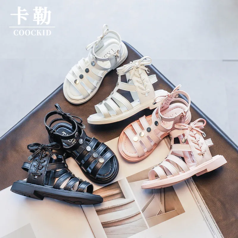 Новинка 2020 модные сандалии гладиаторы для больших детей девочек с бантом летние