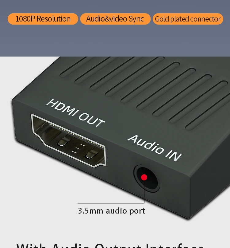 GCX преобразователь из VGA в HDMI аудио видео синхронизация 1080P 60Hz VGA2HDMI для ПК монитор проектор VGA штекер HDMI Женский адаптер