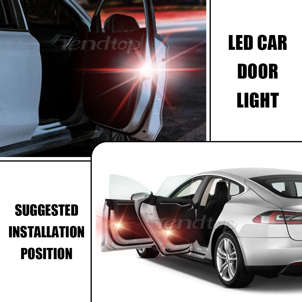 2 шт. подсветка двери для Tesla Model S X 3 безопасная открывающаяся дверь автомобиля