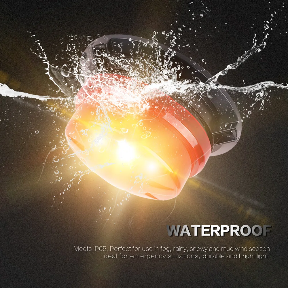 FEEDOPAL 1PCS Amber Or Red Round Flashing LED Traffic Signal Light 12~24V Waterproof Roof Safety Warning |