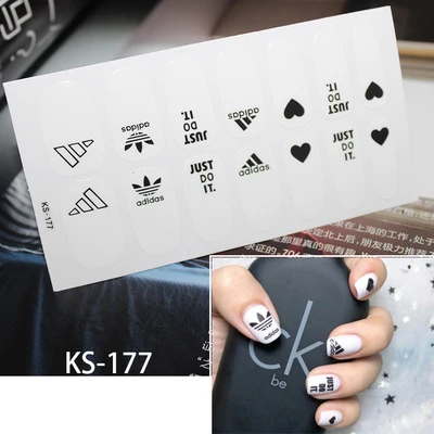 KS-177 Украшения для ногтей, наклейки s Sport, фирменный логотип, наклейки для ногтей, самоклеющиеся наклейки для самостоятельной сборки, наклейки для маникюра, все наклейки для дизайна ногтей, s наклейки - Цвет: KS-177