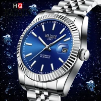 haiqin new top brand luxury mens watches blue mechanical automatic watch men clock casual business wrist watch relojes hombre