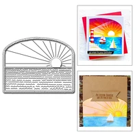 2021 new sun and ocean background metal cutting dies for mould cut craft making card paper diy decoration scrapbooking no stamps