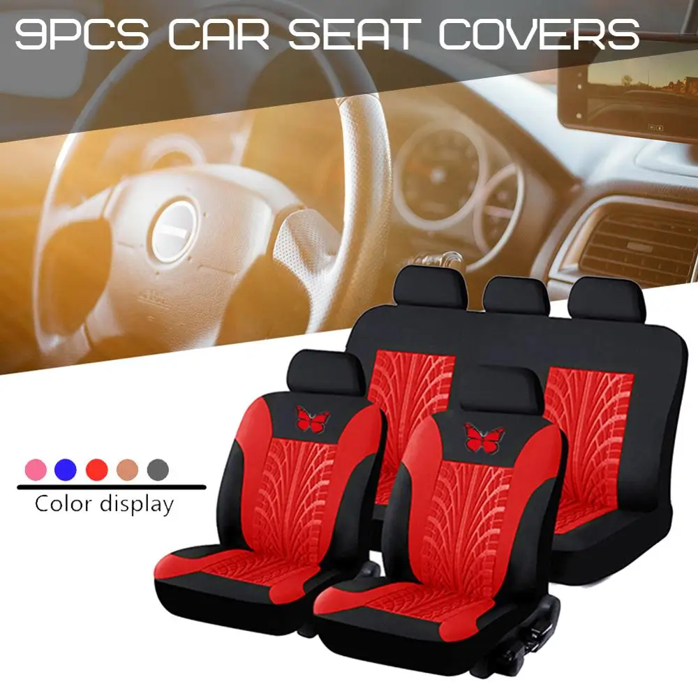 

9/4/2Pcs Auto Seat Covers Headrest Cover Decor Car Truck SUV Van Protectors Front & Rear Row