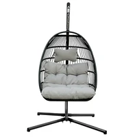 shape stand outdoor patio pe rattan swing chair with 3 0mm metal frame egg shaped hanging chair
