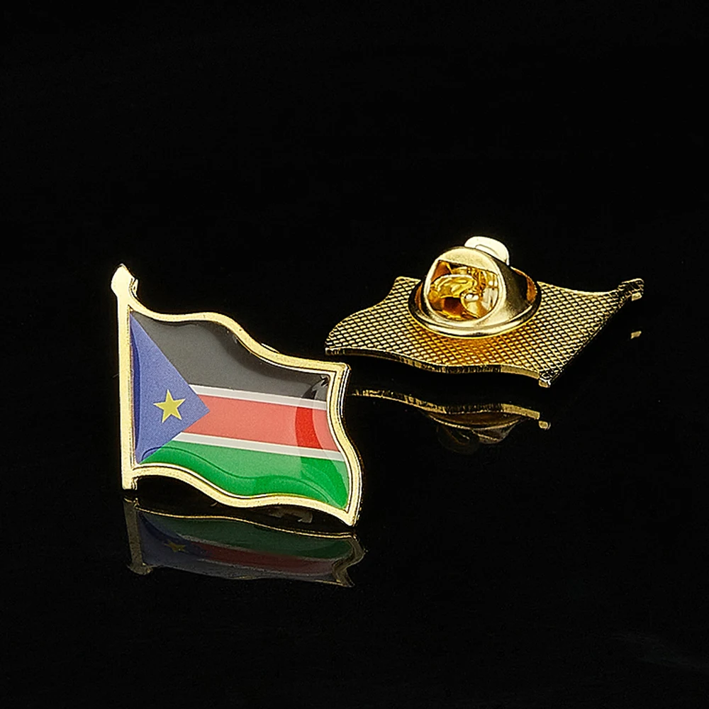 

The Republic of South Sudan Ramciel Country National Gold Plated Flag Lapel Pin&Badge Bag/Clothes Accessories