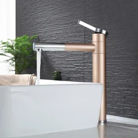 bathroom basin faucets solid brass sink mixer vessel crane tap hot cold deck mounted single handle rotating pull out type