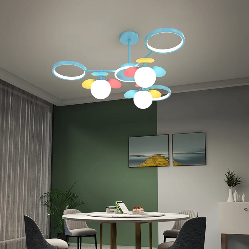 ModernColorful Circle Art Design LED Chandelier Lighting Home Decor Light Living Room Bedroom Indoor Lights Strong | Лампы и освещение