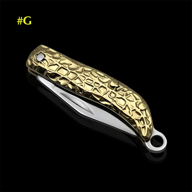 2020 мини латунный складной нож Карманный Брелок переносная папка для кемпинга