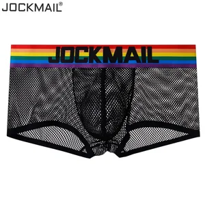 Трусы-брифы JOCKMAIL мужские, дышащие удобные трусы в радужную полоску, нижнее белье, шорты для геев