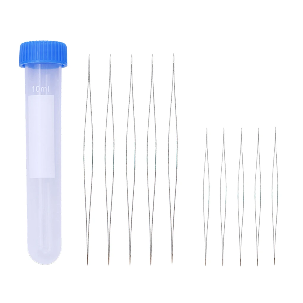 

50 Pcs Pearl Needles Large Eye Hand Needles with Bottle for Pearls,