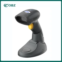 obz bluetooth wireless barcode scanner with charging cradle 1d 2d qr handheld bar code reader compatible with windows linux