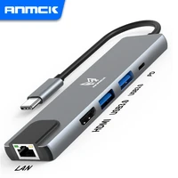 anmck usb c hub support pd power charging hdmi splitter for computer accessories usb 5 ports 2 03 0 hub for laptops mac pro pc