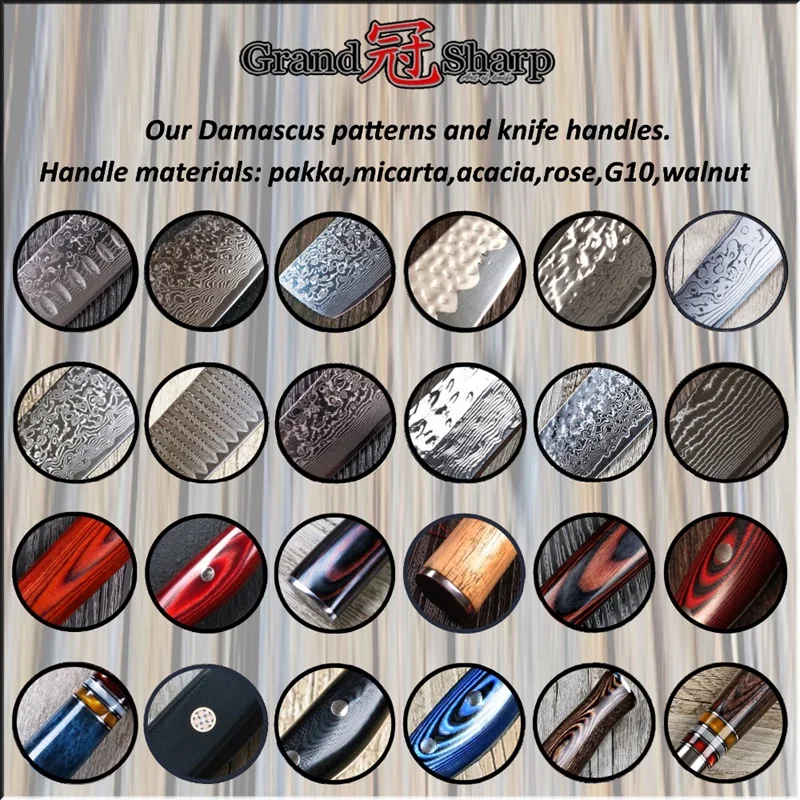 GRANDSHARP дамасский поварской нож кухонные ножи японский vg10 нож сантоку из дамасской стали для очистки мяса филе овощные инструменты для приготовления пищи