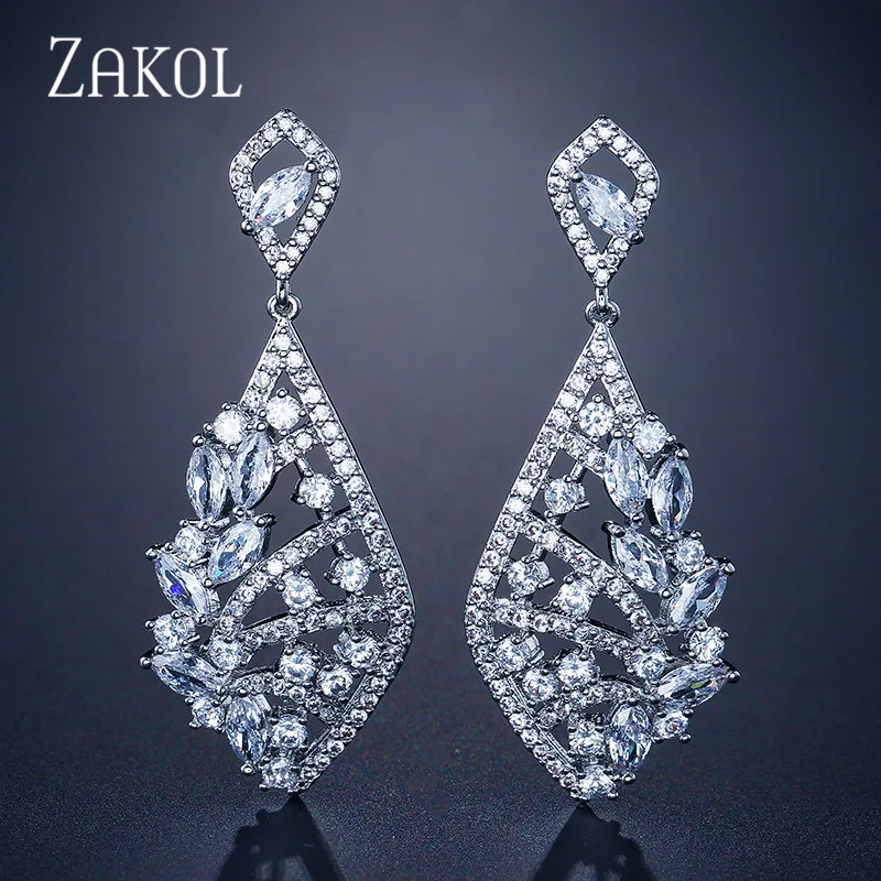 Женские серьги подвески с фианитом FSEP2086|Серьги-подвески| |