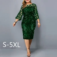 party dress womens summer dress for 2021 elegant sequin mesh women casual dresses red ladies wedding evening club outfits s 5xl