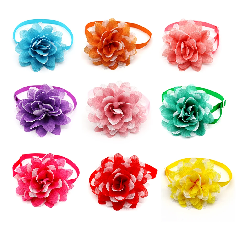 

50 X аксессуары для груминга собак, разноцветный цветочный ошейник для собак регулируемый галстук-бабочка, галстук-бабочка, товары для домаш...