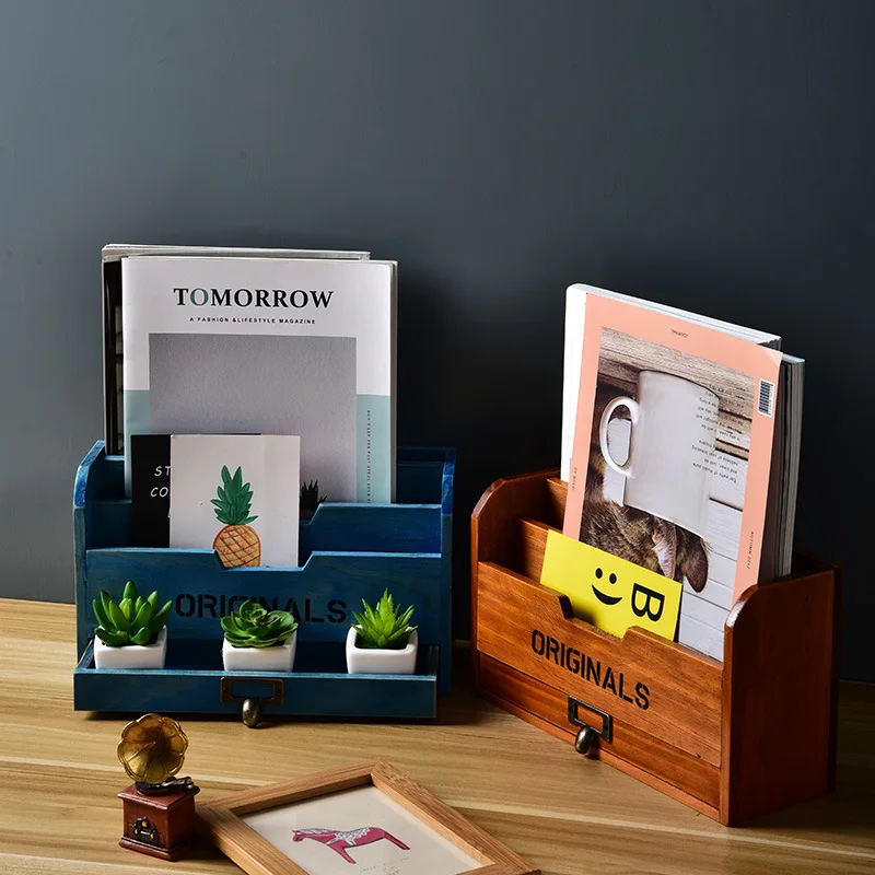 3 gird с ящиком деревянные ретро коробки для хранения дома офисный Рабочий стол