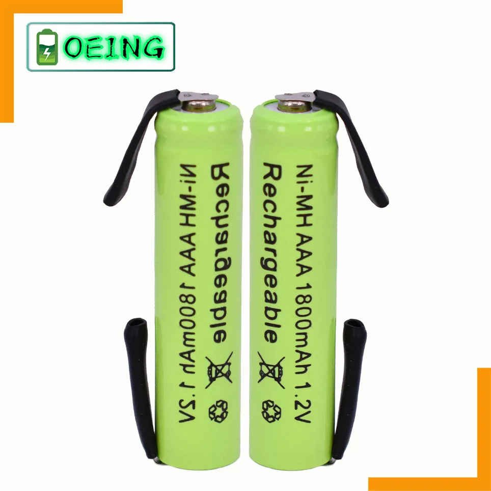 Аккумуляторная батарея 2021 Ni-MH 1 2 в AAA 1800 мА · ч с паяльными вкладками для Philips Braun