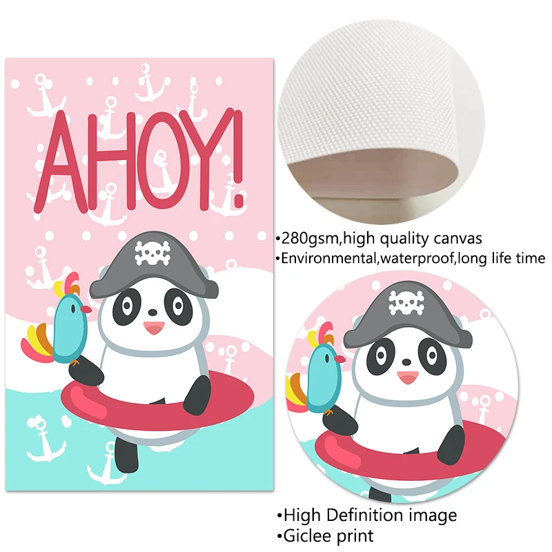 Скандинавская Картина на холсте прекрасная морская панда Краб Дельфин животное