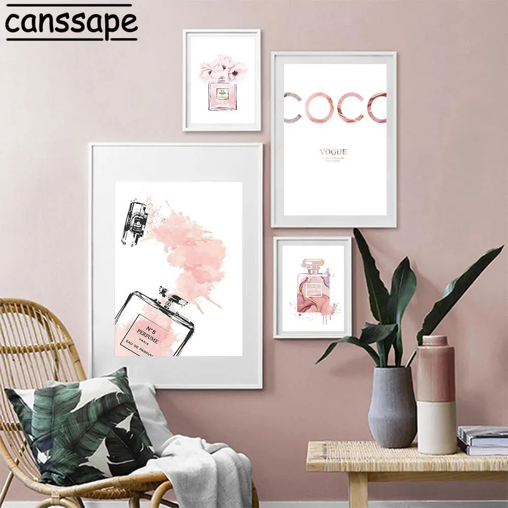 Модный плакат флакон духов холст картина цитаты настенный современные модные