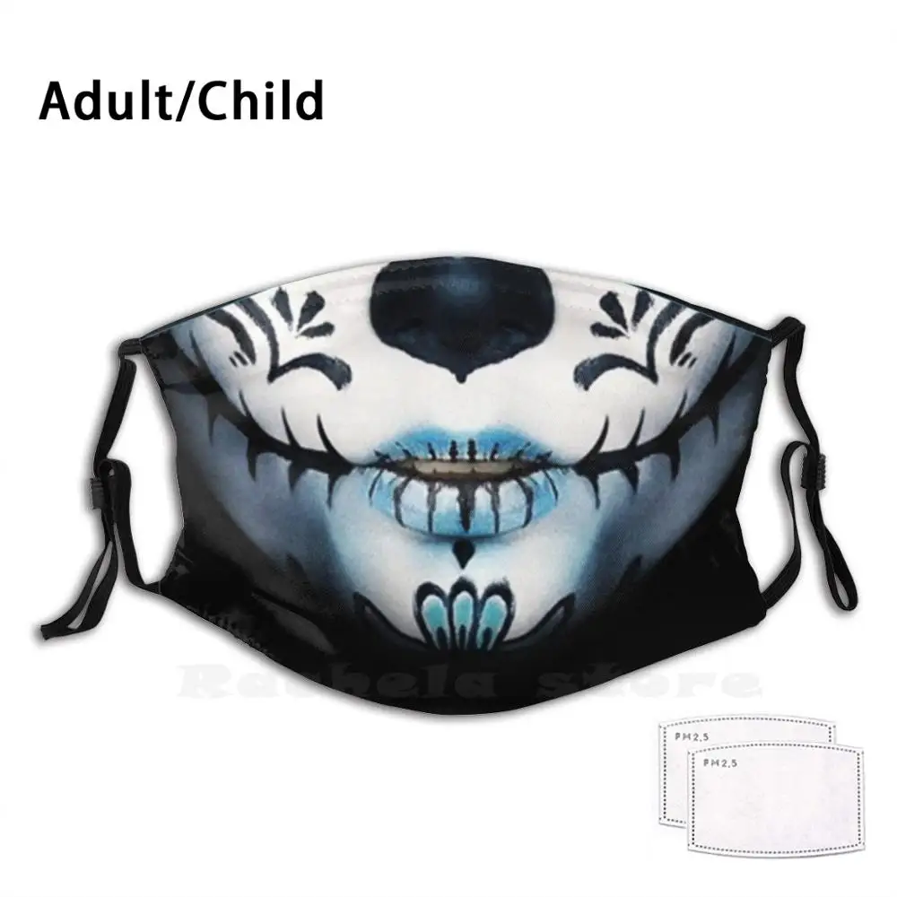 

Маска для лица Pm2.1015 многоразовая с фильтром, с забавным принтом черепа, для защиты лица, с изображением собаки, Красного носа, Милая Передняя...