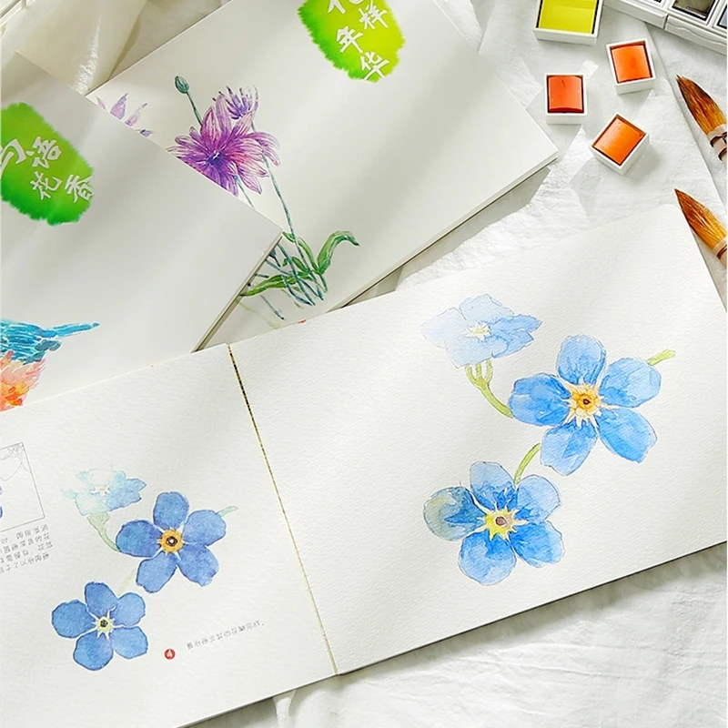 10/12 листов Акварельная книга 300 г смешанный хлопок мелкозернистая бумага ручная