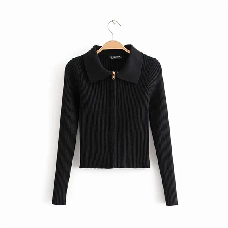 

Women Cardigans Sweater Sexy Autumn Long Sleeve Corpped Knitted Autumn Fashion Female Top Casual Slim Blouse