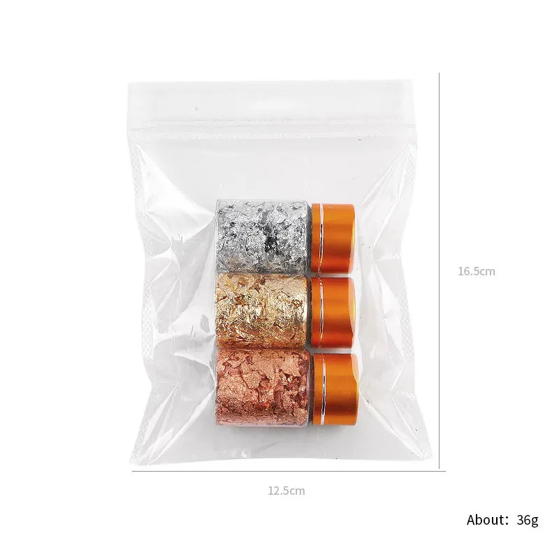 1/3 шт. хрупкие Серебристые/золотистые/розово-медные блестящие хлопья фольги 3*5 см