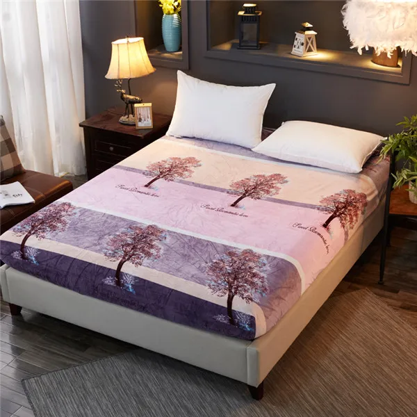 style18 Простыня ярко-фиолетовая Твин Полный queen King size мягкая фланелевая флисовая удобная эластичная простыня сплошной цвет домашний текстиль - Цвет: style18