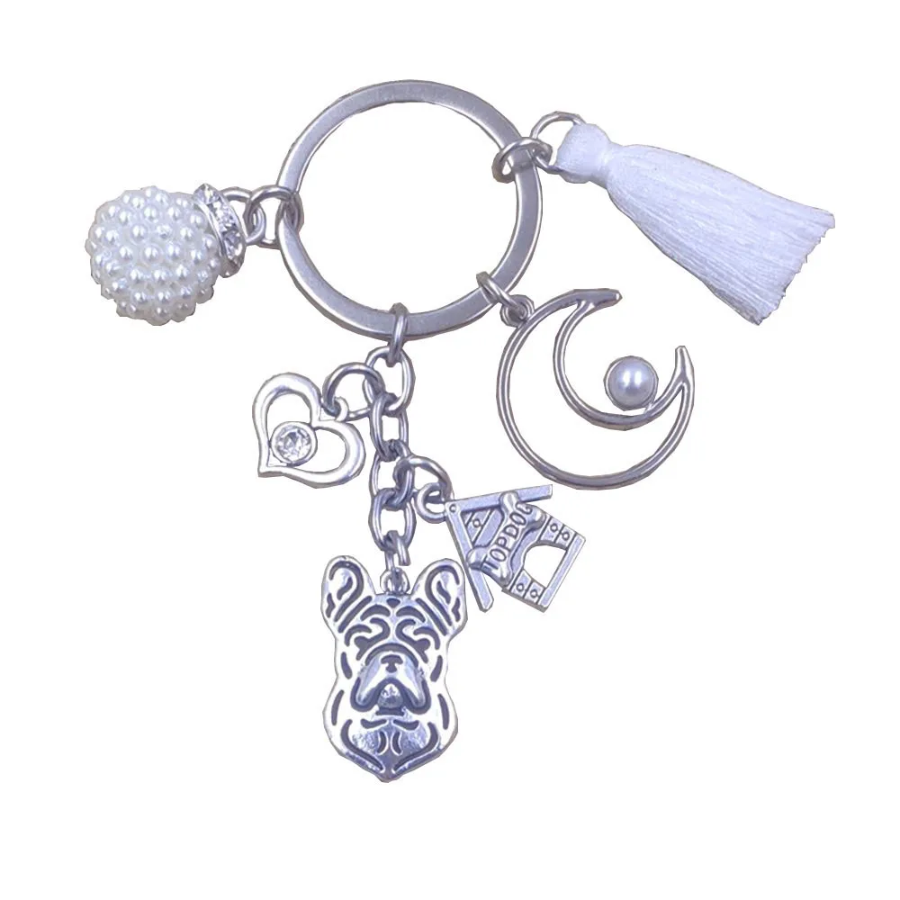 Кольцо для ключей с французским бульдогом собакой и животным в стиле