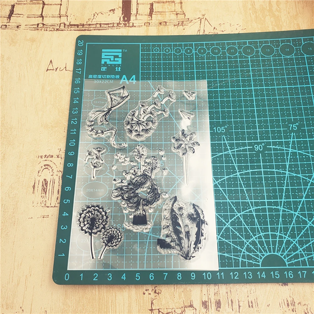 Одуванчик прозрачный штамп силиконовый для DIY скрапбукинга фотоальбом декоры