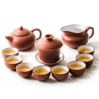 purple clay chinese kung fu tea set yixing teapot handmade tea pot cup zisha gaiwan tea kettles ceremony drinkware teaware set