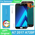 100% Оригинальный AMOLED 5,7 ''дисплей для Samsung Galaxy A7 2017 A720F A720M Полный ЖК-сенсорный экран дигитайзер в сборе запасные части