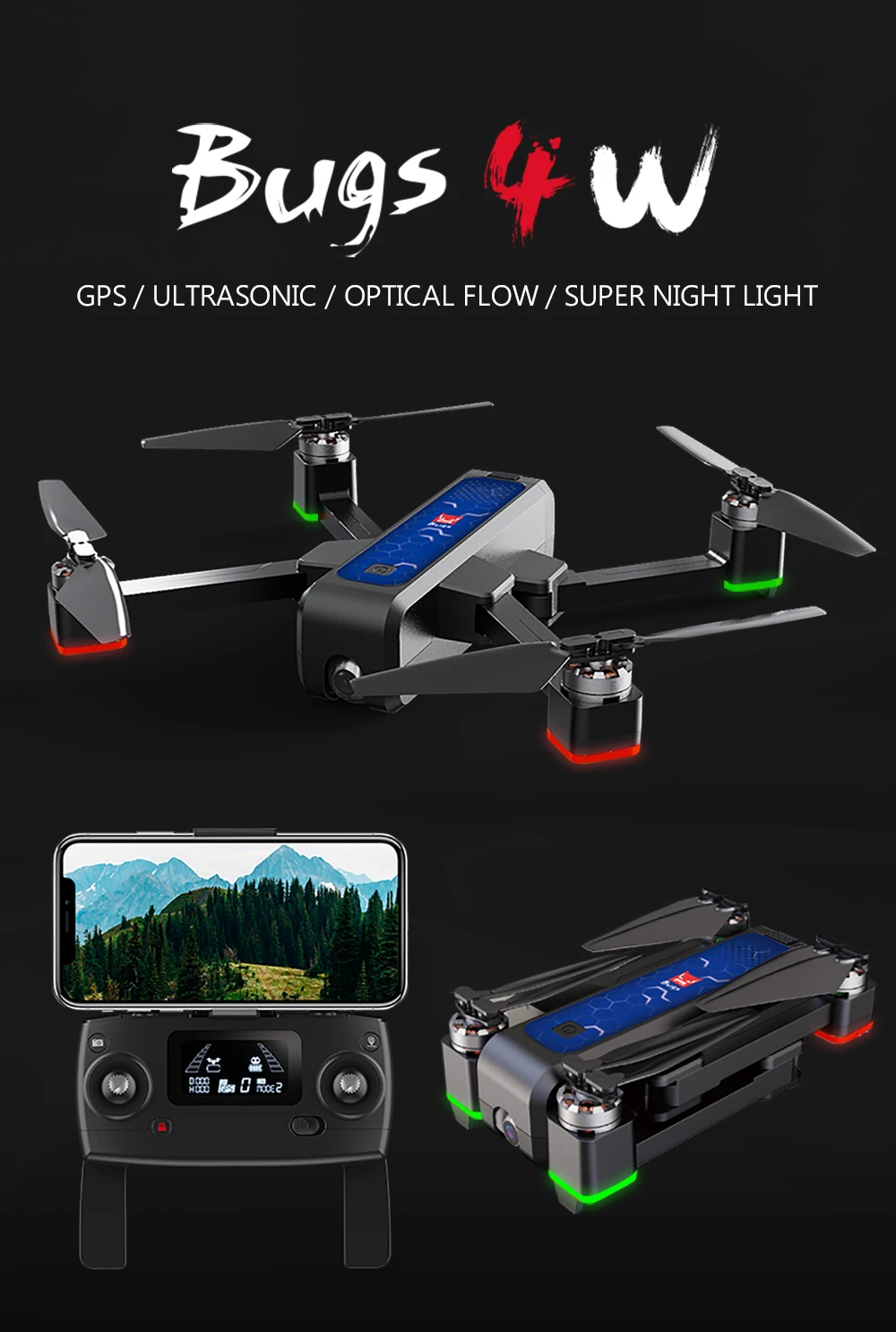 B4W gps Дрон бесщеточный складной Радиоуправляемый Дрон 5G Wifi Fpv с камерой 4K антивибрационный оптический поток Радиоуправляемый квадрокоптер вертолет