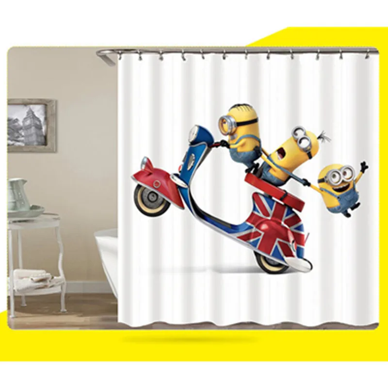 Миньоны серии занавески для душа ванная комната водонепроницаемый полиэстер