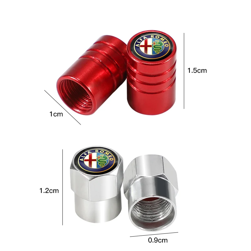 Колпачки клапанов автомобильных шин 4 шт. алюминиевый воздушный клапан для Alfa Romeo