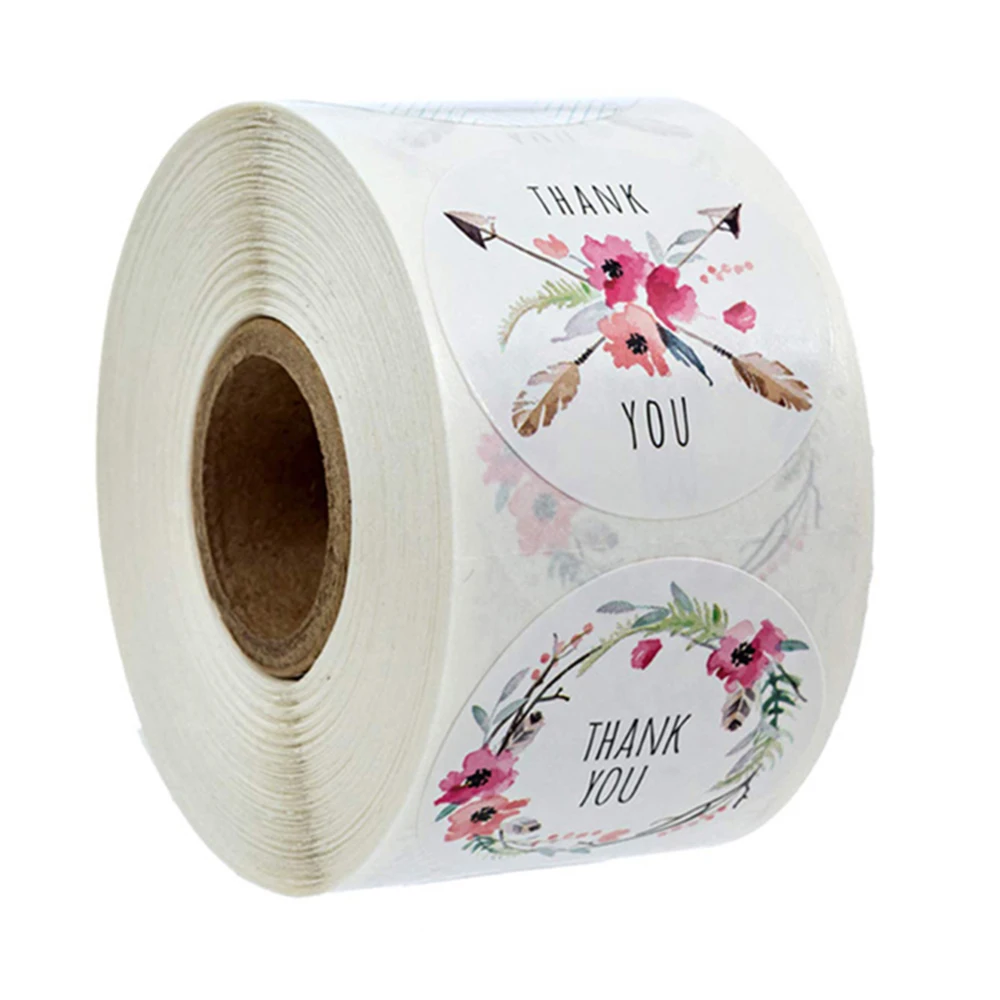

500 шт./рулон цветок Спасибо наклейка Рождественский фестиваль подарок украшения красивые этикетка