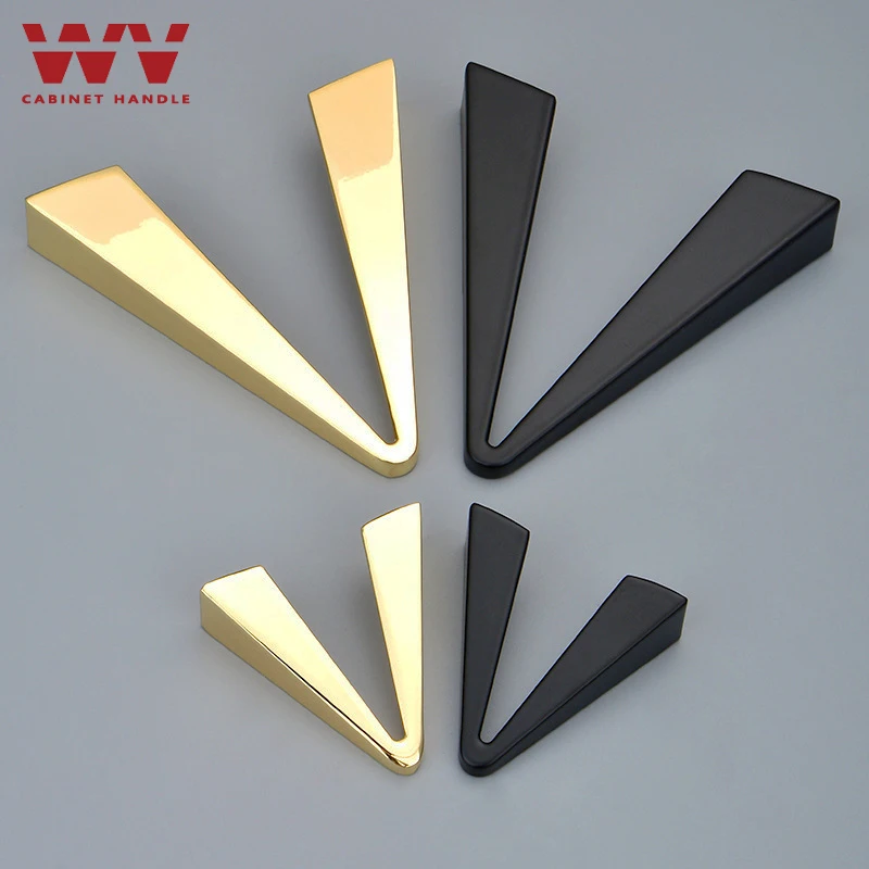 Креативные ручки для шкафа WV черное яркое золото декоративная ручка из сплава