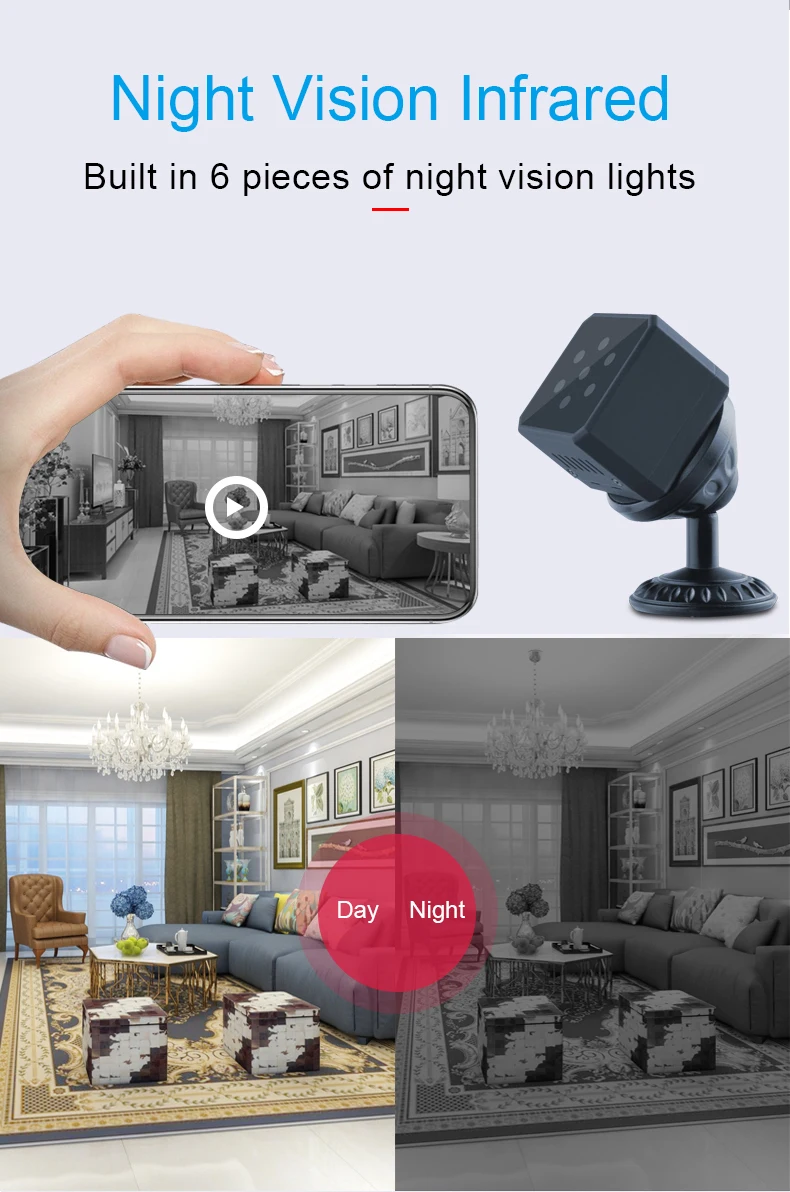 Wi Fi IP мини камера P2P беспроводная HD 720P Портативная Микро веб видеокамера